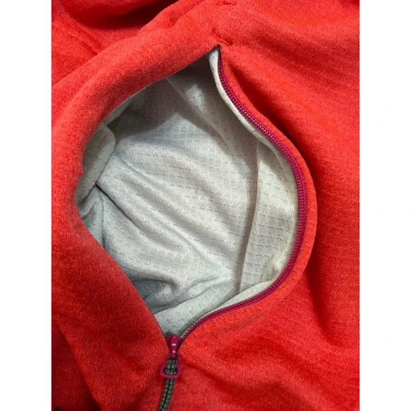 Merrell Select Wick Full Zip Hoodie Womens XL Coral Red Waffle Fleece Jacket - Picture 9 of 10